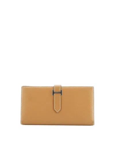 Pre-owned Pre-owned Hermes  Hermes Long Bearn Wallet Epsom In Brown