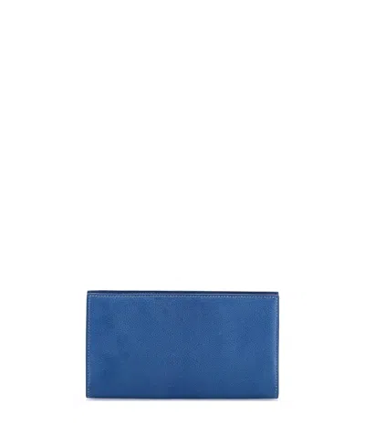 Pre-owned Pre-owned Hermes  Hermes Long Citizen Twill Wallet Leather In Blue