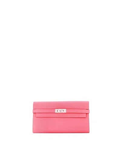 Pre-owned Pre-owned Hermes  Hermes Long Kelly Wallet Epsom In Pink
