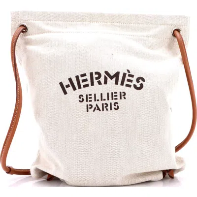Pre-owned Hermes  Hermes Maline Bag Toile In Neutral