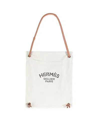 Pre-owned Pre-owned Hermes  Hermes Maline Grooming Bag Fabric Handbag In Neutral