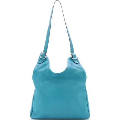 Pre-owned Hermes  Hermes Massai Bag Leather 32 In Blue