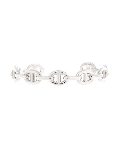 Pre-owned Pre-owned Hermes  Hermes Medium Chaine D'ancre Enchainee Cuff Bracelet Sterling Silver