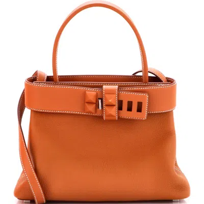 Pre-owned Hermes  Hermes Medor Handbag Togo In Orange