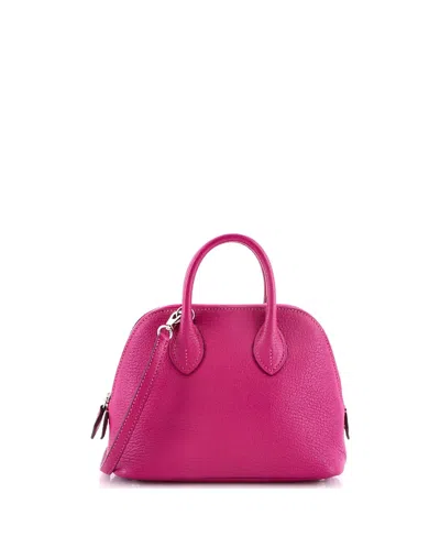Pre-owned Pre-owned Hermes  Hermes Mini Bolide 1923 Bag Chevre Mysore In Pink