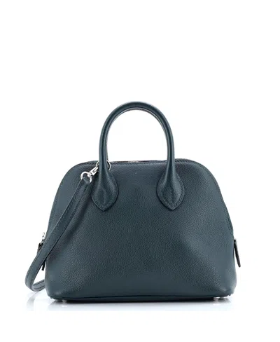 Pre-owned Pre-owned Hermes  Hermes Mini Bolide 1923 Bag Evercolor In Green