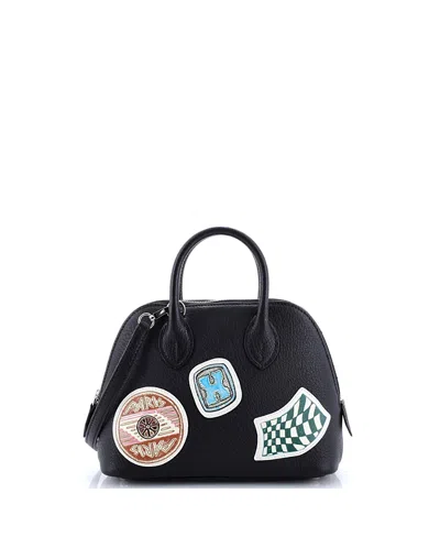 Pre-owned Pre-owned Hermes  Hermes Mini Bolide 1923 Pique-colle Bag Chevre Mysore In Black