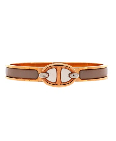 Pre-owned Pre-owned Hermes  Hermes Mini Clic Chaine D'ancre Bracelet Metal And Enamel In Silver