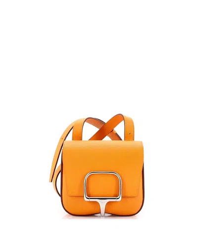 Pre-owned Pre-owned Hermes  Hermes Mini Della Cavalleria Shoulder Bag Epsom In Orange