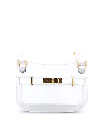 Pre-owned Pre-owned Hermes  Hermes Mini Jypsiere Bag Evercolor In White