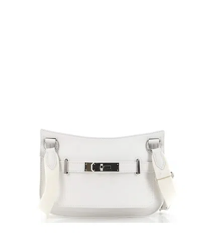 Pre-owned Pre-owned Hermes  Hermes Mini Jypsiere Bag Swift In White