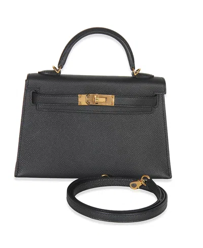 Pre-owned Pre-owned Hermes  Hermes Mini Kelly Ii 20 Leather Handbag In Black