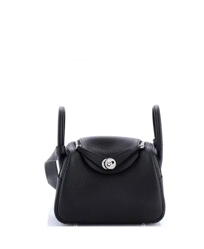 Pre-owned Pre-owned Hermes  Hermes Mini Lindy Bag Clemence In Black