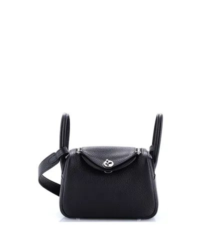 Pre-owned Pre-owned Hermes  Hermes Mini Lindy Bag Clemence In Black