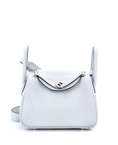 Pre-owned Pre-owned Hermes  Hermes Mini Lindy Bag Clemence In Blue