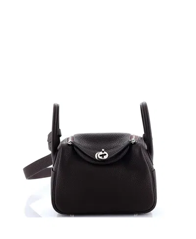 Pre-owned Pre-owned Hermes  Hermes Mini Lindy Bag Clemence In Brown