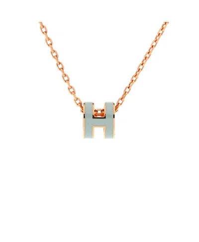 Pre-owned Pre-owned Hermes  Hermes Mini Pop H Pendant Chain Necklace Metal And Enamel