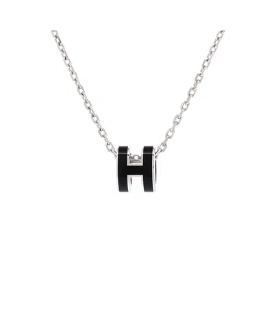 Pre-owned Pre-owned Hermes  Hermes Mini Pop H Pendant Chain Necklace Metal And Enamel