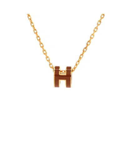 Pre-owned Pre-owned Hermes  Hermes Mini Pop H Pendant Chain Necklace Metal And Enamel