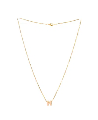 Pre-owned Pre-owned Hermes  Hermes Mini Pop H Pendant Chain Necklace Metal And Enamel, 16"