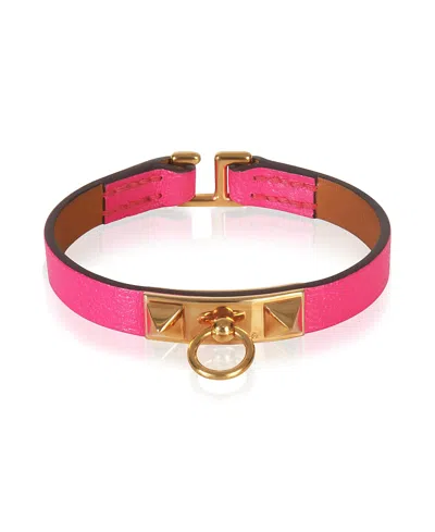 Pre-owned Pre-owned Hermes  Hermes Mini Rivale 0 Gold Plated Bracelet