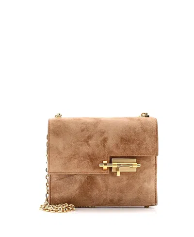Pre-owned Pre-owned Hermes  Hermes Mini Verrou Chaine Bag Doblis Suede In Brown