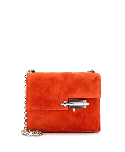 Pre-owned Pre-owned Hermes  Hermes Mini Verrou Chaine Bag Doblis Suede In Orange