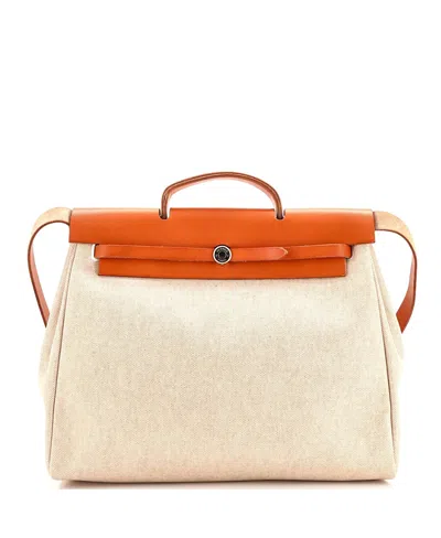 Pre-owned Pre-owned Hermes  Hermes Mm Herbag Toile And Leather