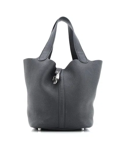 Pre-owned Pre-owned Hermes  Hermes Mm Picotin Lock Bag Clemence In Black