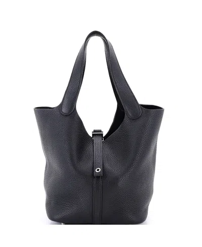 Pre-owned Pre-owned Hermes  Hermes Mm Picotin Lock Bag Clemence In Black