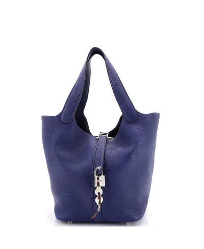 Pre-owned Pre-owned Hermes  Hermes Mm Picotin Lock Bag Maurice In Blue