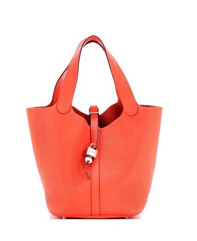 Pre-owned Pre-owned Hermes  Hermes Mm Picotin Lock Bag Maurice In Orange