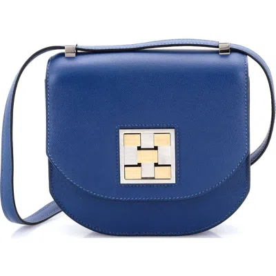 Pre-owned Hermes  Hermes Mosaique Au 24 Bag Madame 17 In Blue