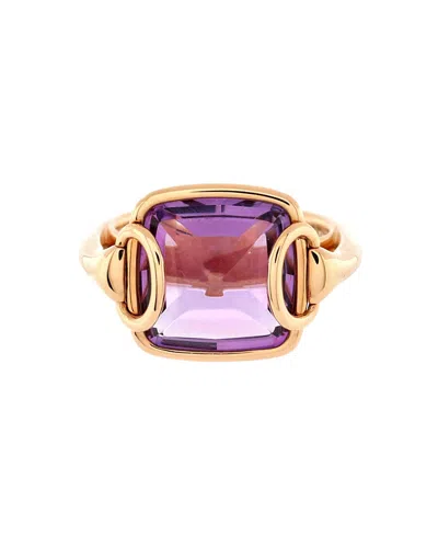 Pre-owned Pre-owned Hermes  Hermes Nausicaa Ring 18k Rose Gold With Amethyst