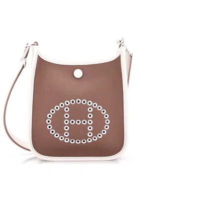 Pre-owned Hermes  Hermes Neo Evelyne Bag Toile And Leather Tpm In Brown