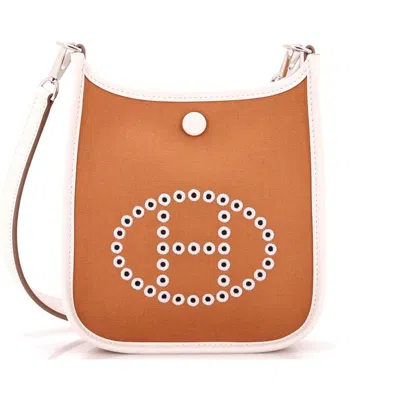 Pre-owned Hermes  Hermes Neo Evelyne Bag Toile And Leather Tpm In Brown