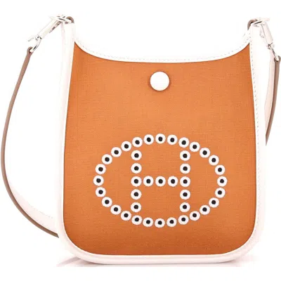 Pre-owned Hermes  Hermes Neo Evelyne Bag Toile And Leather Tpm In Brown