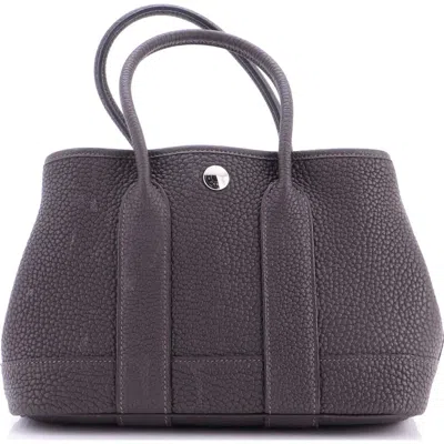 Pre-owned Hermes  Hermes Neo Garden Party Tote Leather 23 In Brown