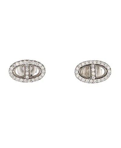 Pre-owned Hermes  Hermes New Farandole Stud Earrings 18k White Gold And Diamonds