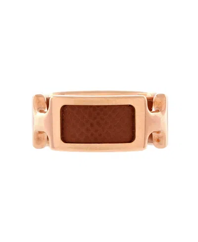 Pre-owned Pre-owned Hermes  Hermes Olympe Ring Plated Metal And Leather