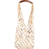 Pre-owned Hermes  Hermes Petit H Net Tote Printed Silk With Leather Pm