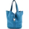 Pre-owned Hermes  Hermes Picotin Lock Bag Clemence Gm In Blue