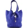 Pre-owned Hermes  Hermes Picotin Lock Bag Clemence Gm In Blue