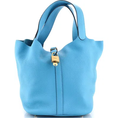 Pre-owned Hermes  Hermes Picotin Lock Bag Clemence Gm In Animal Print