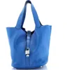 Pre-owned Hermes  Hermes Picotin Lock Bag Clemence Gm In Blue