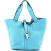 Pre-owned Hermes  Hermes Picotin Lock Bag Clemence Gm In Blue