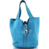 Pre-owned Hermes  Hermes Picotin Lock Bag Clemence Gm In Blue