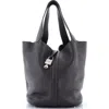 Pre-owned Hermes  Hermes Picotin Lock Bag Clemence Gm In Gray
