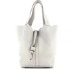 Pre-owned Hermes  Hermes Picotin Lock Bag Clemence Gm In Gray