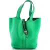 Pre-owned Hermes  Hermes Picotin Lock Bag Clemence Gm In Green